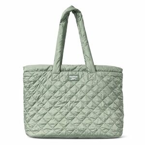 Reebok Quilted Green Tote Bag Lightweight Puffer Shoulder Bag